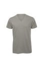 Heren T-Shirt B&C V hals Biologisch Inspire Light Grey